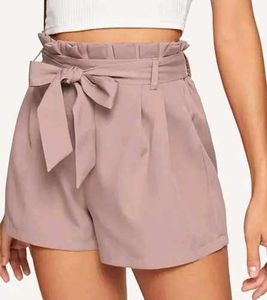 Solid women pink high waist shorts😍