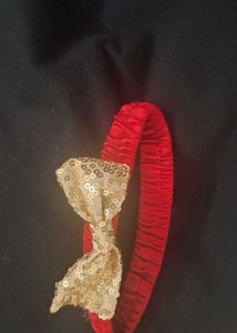 Bow Embellished Party Dress Comes  With HEADBAND