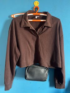 H And M Cropped Sweatshirt