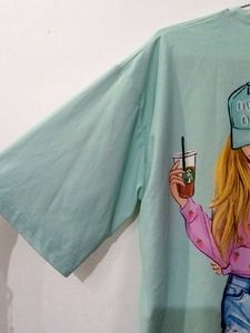 Green 2girls Printed Tee