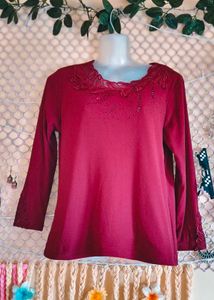 SizeM/L 🎁Buy 2 Get 1 Free 🎁Red Long Sleeve Top