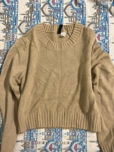 Beige Knit Pullover Sweater