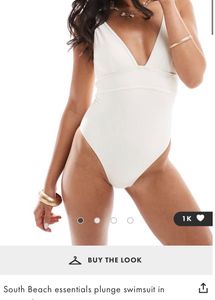 White Plunge Swimsuit