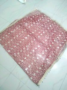 Maroon Embellished Dupatta chunri