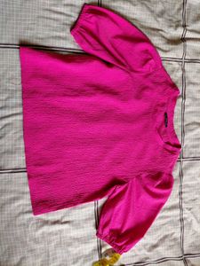 Pink Puff Sleeve Top