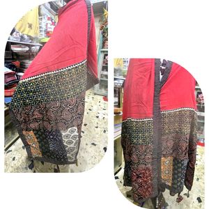 Elegant Red Patchwork Dupatta cum Stole