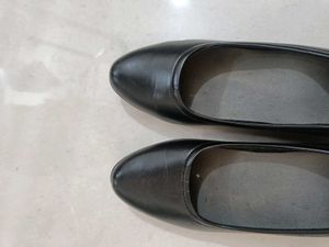 Black Leather Flats