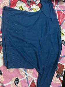 Blue Ribbed Top