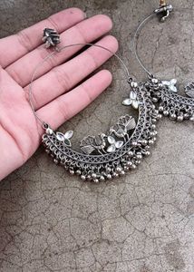 Silver Chandbali Earrings