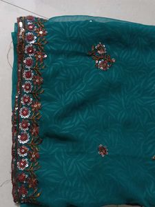 Good looking Sea Green Georgette Saree