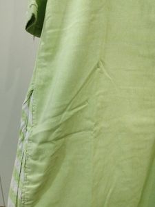 Green Kurta with Striped Bottom