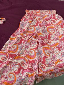 Floral Print Wide Leg Pants
