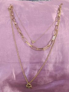 Layered Oxidised Gold Necklace Set