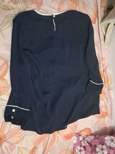 Polka Dot Roll-Up Sleeve Top