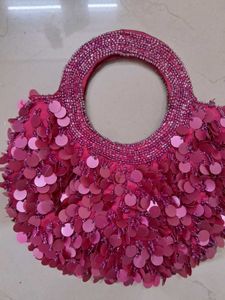 Pink Sequin Handbag