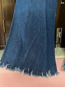 Denim Flare Cropped Pants