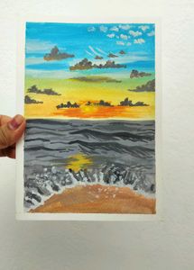 Sunrise At Sea ⛵ Unframed Original Artwork