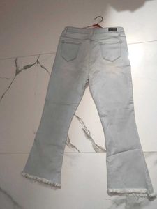 Light Wash Ripped Flare Jeans