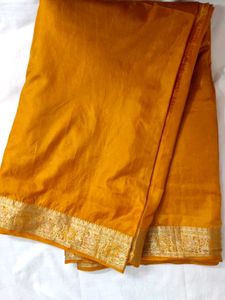 Mustard Yellow Silk Saree