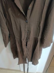 Brown Button-Down Dress