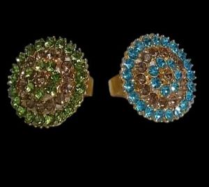Vintage Jeweled Cocktail Rings - Set of 2