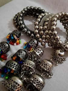 Oxidized Jhumka Bangles (2 piece)