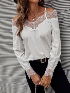 SHEIN branded Lace Trim Shoulder Top