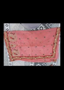 Peach Embroidered Saree