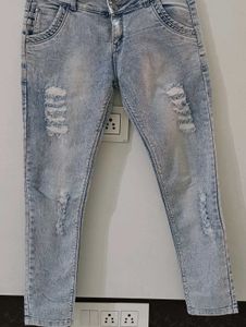 Distressed Light Wash Jeans