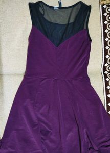 Purple H&amp;M Fit &amp; Flare Dress