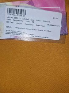 Mustard Hoodie with Stripes