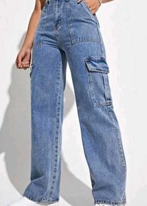 High-Waisted Cargo | AUSTIN WIDELEG JEANS