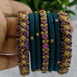 beautiful Silk Thread Bangles Set