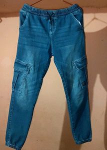 Denim Cargo Joggers