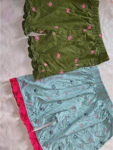 Combo :Girls' Patterned Ruffle Shorts Bundle