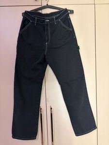 Black Denim Carpenter Pants