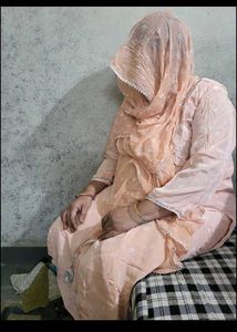 Peach silk cotton Kurta Set with Dupatta 3xl