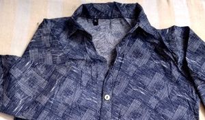 Patterned Blue Shirt