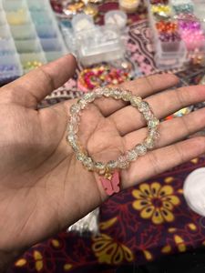 rose transparent beads Butterfly Charm Beaded Brac