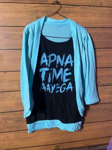 Trendy Graphic Tee Shrug