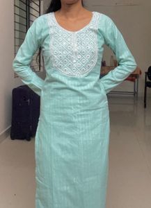 Aqua Embroidered Kurti
