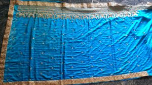 Blue &amp; Gold Sari with Blouse