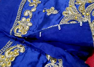 Mystic Navy Embroidery Choli For Women