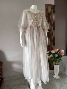 Faint pink tulle gown