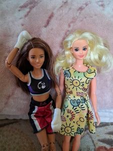 Two Barbie Dolls made to move n mymia doll