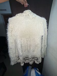 Elegant Crochet Trim Cardigan
