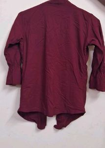 Maroon Top &amp; Cardigan Set