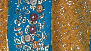 Blue Yellow Saree