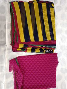 Striped Saree with Sequin Border