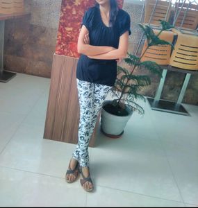 Black And White Printed Jeans